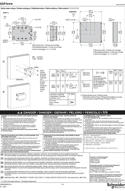 schneider施耐德SSP3A2... Solid state power relays_ 说明书